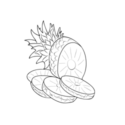 Pineapples 2 Free Coloring Page for Kids
