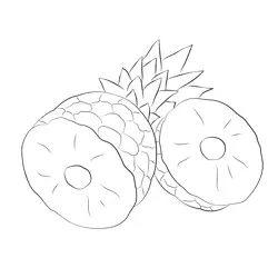 Pineapples Cut Free Coloring Page for Kids