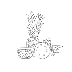 Pineapples Look Free Coloring Page for Kids