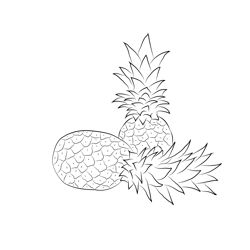 Two Pineapples Free Coloring Page for Kids