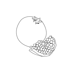 Pomegranate 3 Free Coloring Page for Kids