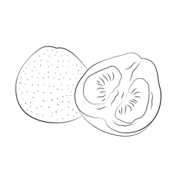 Pomelo In Red Free Coloring Page for Kids