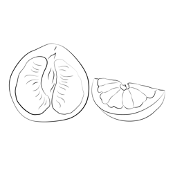 Pomelo Open Free Coloring Page for Kids