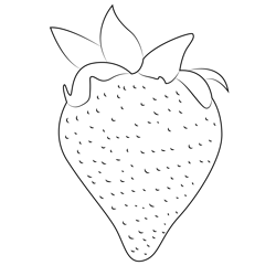 Single Strawberry Free Coloring Page for Kids