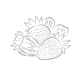 Strawberry Cut Group Free Coloring Page for Kids