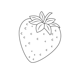 Strawberry Fruit Free Coloring Page for Kids