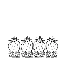 Sweet Strawberry Train Ride Free Coloring Page for Kids
