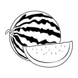 Juicy Watermelon Free Coloring Page for Kids