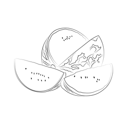 Watermelon Free Coloring Page for Kids