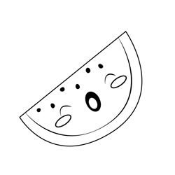 Watermelon Free Coloring Page for Kids