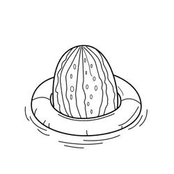 Watermelon Pool Float Fun Free Coloring Page for Kids