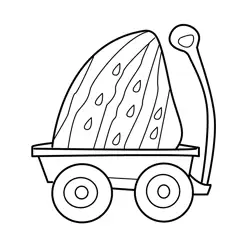 Watermelon Wagon Adventure Free Coloring Page for Kids