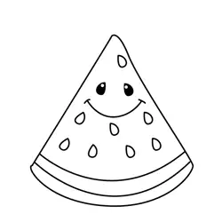 Happy Watermelon Slice Fun Free Coloring Page for Kids