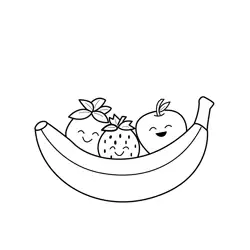 Happy Fruit Boat Adventure Free Coloring Page for Kids