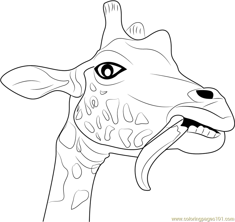 Giraffe Funny Face Coloring Page - Free Giraffe Coloring Pages ...