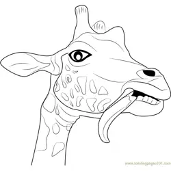 Giraffe Funny Face Free Coloring Page for Kids