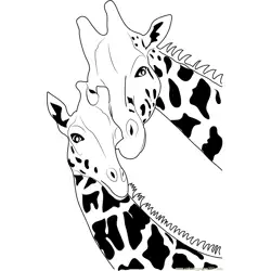 Giraffe Free Coloring Page for Kids