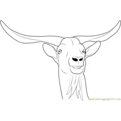 Horny Goat Free Coloring Page for Kids