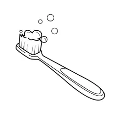 Dental Care Toothbrush Foam Free Coloring Page for Kids