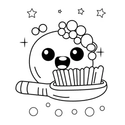 Happy Brushing Time Free Coloring Page for Kids