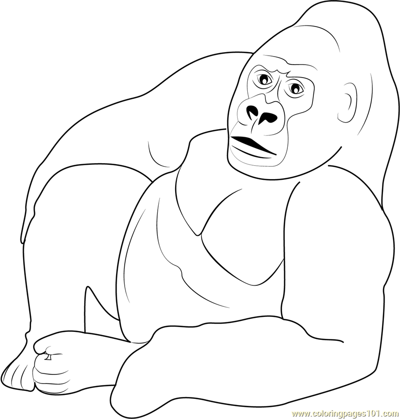 Gorilla Relaxing Coloring Page For Kids Free Gorilla Printable