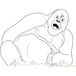 Drunk Gorilla Free Coloring Page for Kids