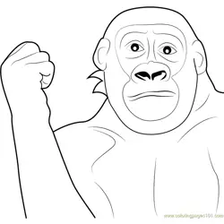 Gorilla Movement Free Coloring Page for Kids