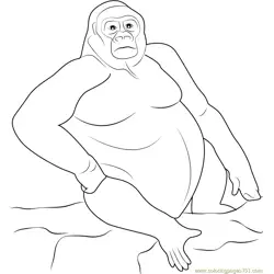 Style of Gorilla Free Coloring Page for Kids