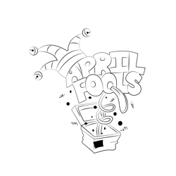 April Fool Box Free Coloring Page for Kids