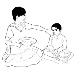 Bhai Duj 3 Free Coloring Page for Kids