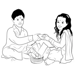 Bhai Duj 9 Free Coloring Page for Kids