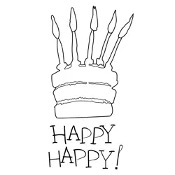 Birthday Cake Free Coloring Page for Kids