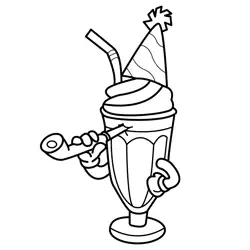 Milkshake Ready for Party Free Coloring Page for Kids