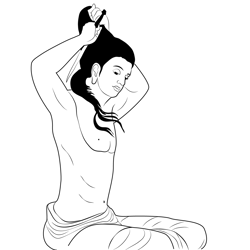 Beautiful Buddha Free Coloring Page for Kids