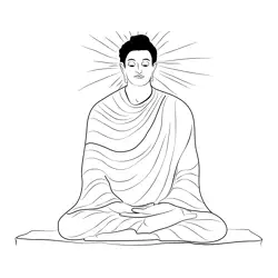 Lord Buddha Puja Free Coloring Page for Kids