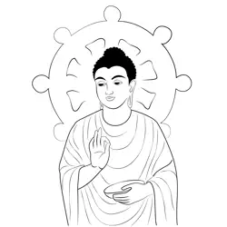 Lord Buddha Free Coloring Page for Kids