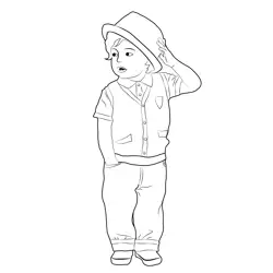 Cute Children's Portraits Free Coloring Page for Kids