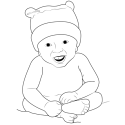 Cute Little Children Free Coloring Page for Kids
