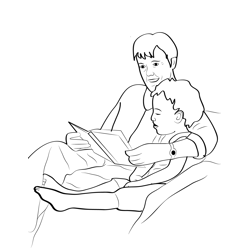Grandmother Child Free Coloring Page for Kids