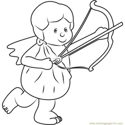 Cute Angel Free Coloring Page for Kids