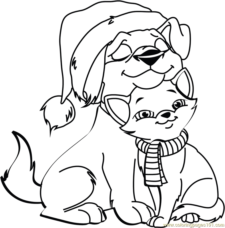 Christmas Cat And Dog Coloring Page For Kids Free Christmas Animals Printable Coloring Pages christmas-cat-and-dog-coloring-page-for-kids-free-christmas-animals-printable-coloring-pages