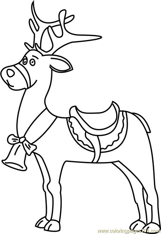Reindeer Coloring Page for Kids - Free Christmas Animals Printable