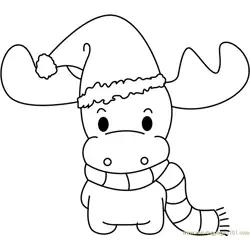Christmas Deer Free Coloring Page for Kids