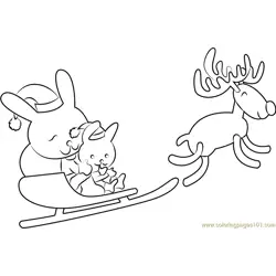 Reindeer Christmas Free Coloring Page for Kids