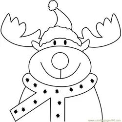 Reindeer Face Free Coloring Page for Kids