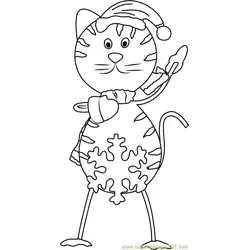 Santa Cat Free Coloring Page for Kids