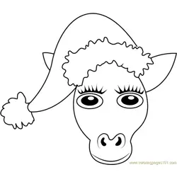 Santa Pony Free Coloring Page for Kids