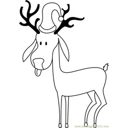 Simple Reindeer Free Coloring Page for Kids