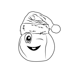 Christmas Smiley Free Coloring Page for Kids