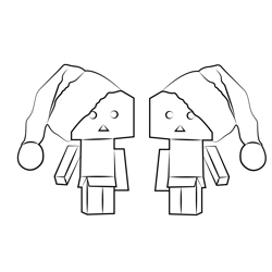 Danbo Christmas Figure Free Coloring Page for Kids